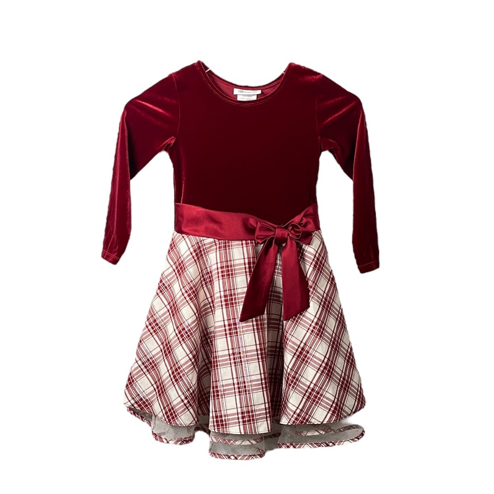 Bonnie Jean Red Velvet Christmas Dress Size 5